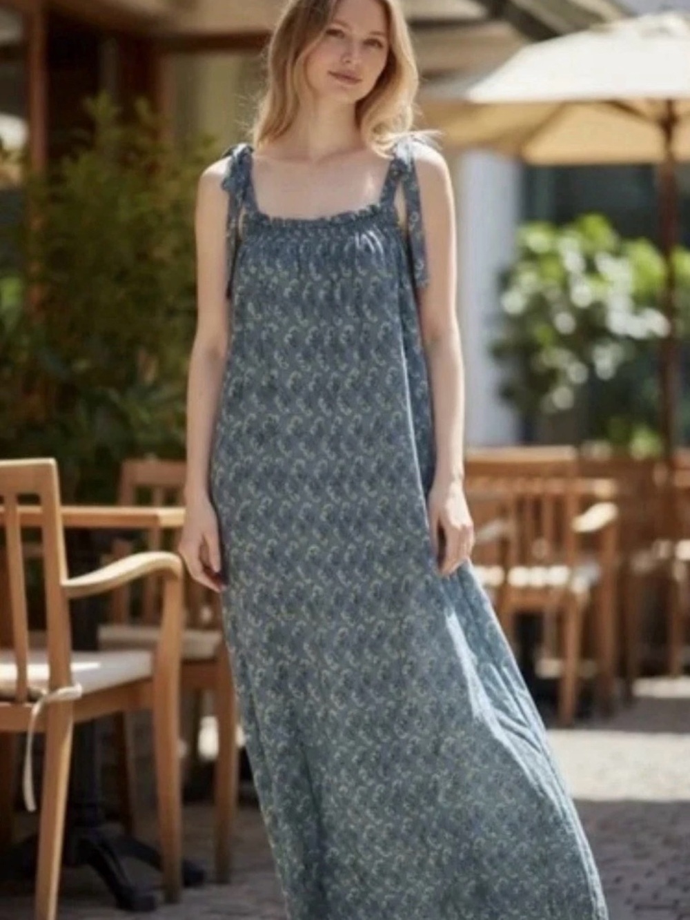 Ex Voto Vintage Iris Sundress in Blue Floral M/L - Picture 3 of 12